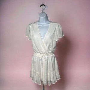 Mi Ami Women White Romper XS Wedding Resort wear Boho